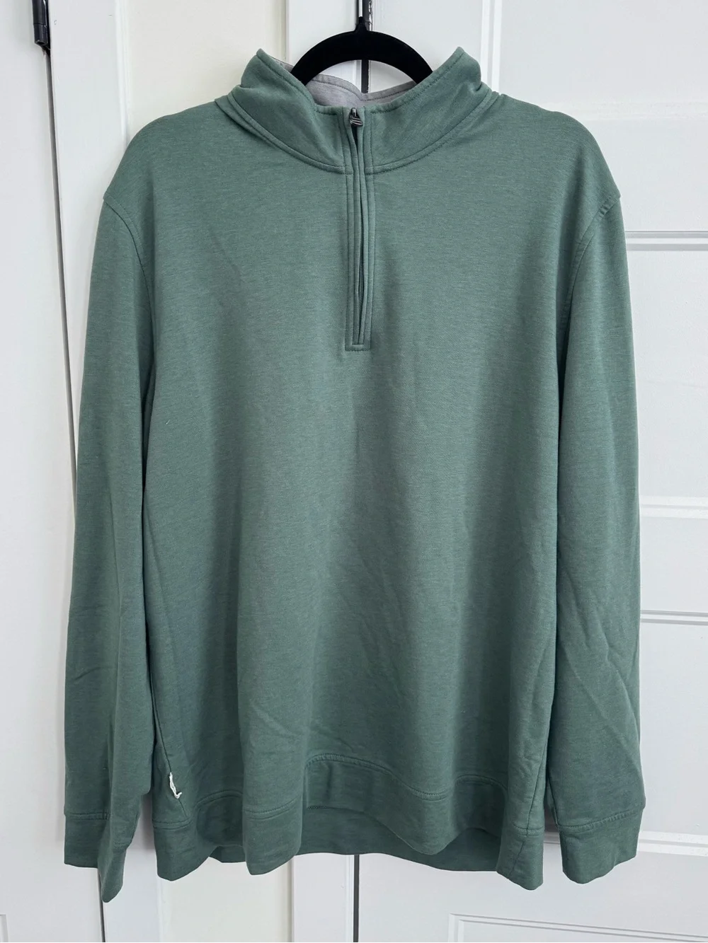 Duck Head Dunmore Performance Quarter Zip Pullover in Aspen Green Heather NWOT